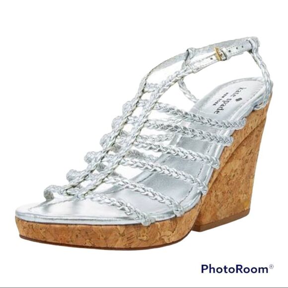 kate spade new york
felix strappy metallic cork wedge heel - Picture 1 of 7